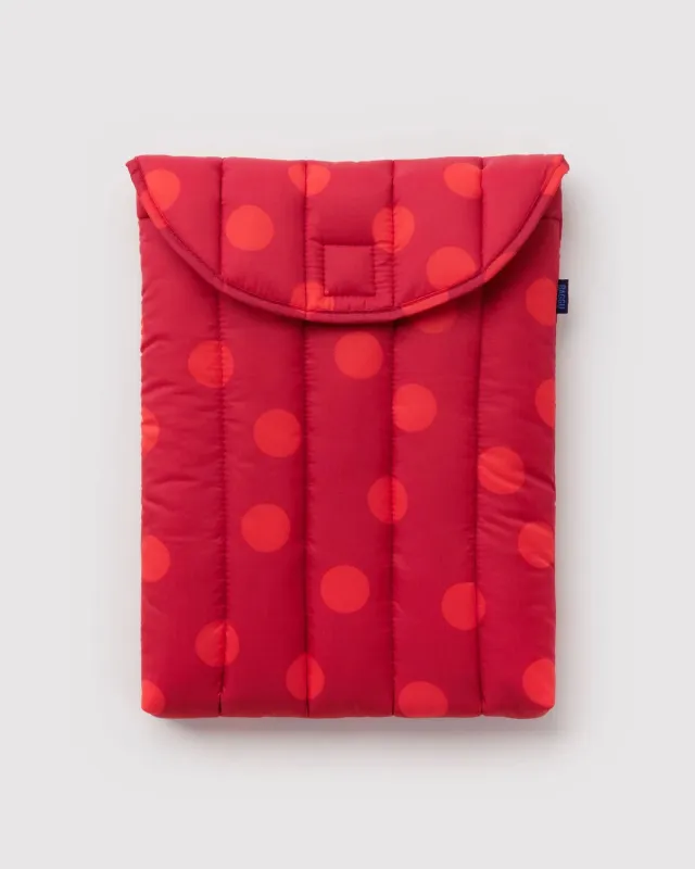 Puffy Laptop Sleeve 13"/14" - Red Polka Dot made by BAGGU
