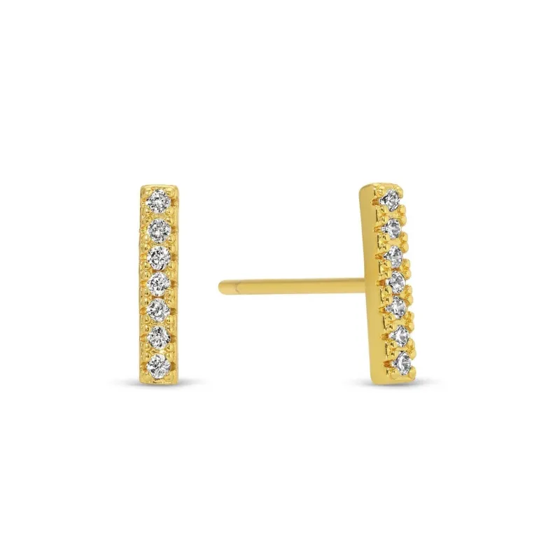 Pavé Bar Studs made by Ascot + Hart