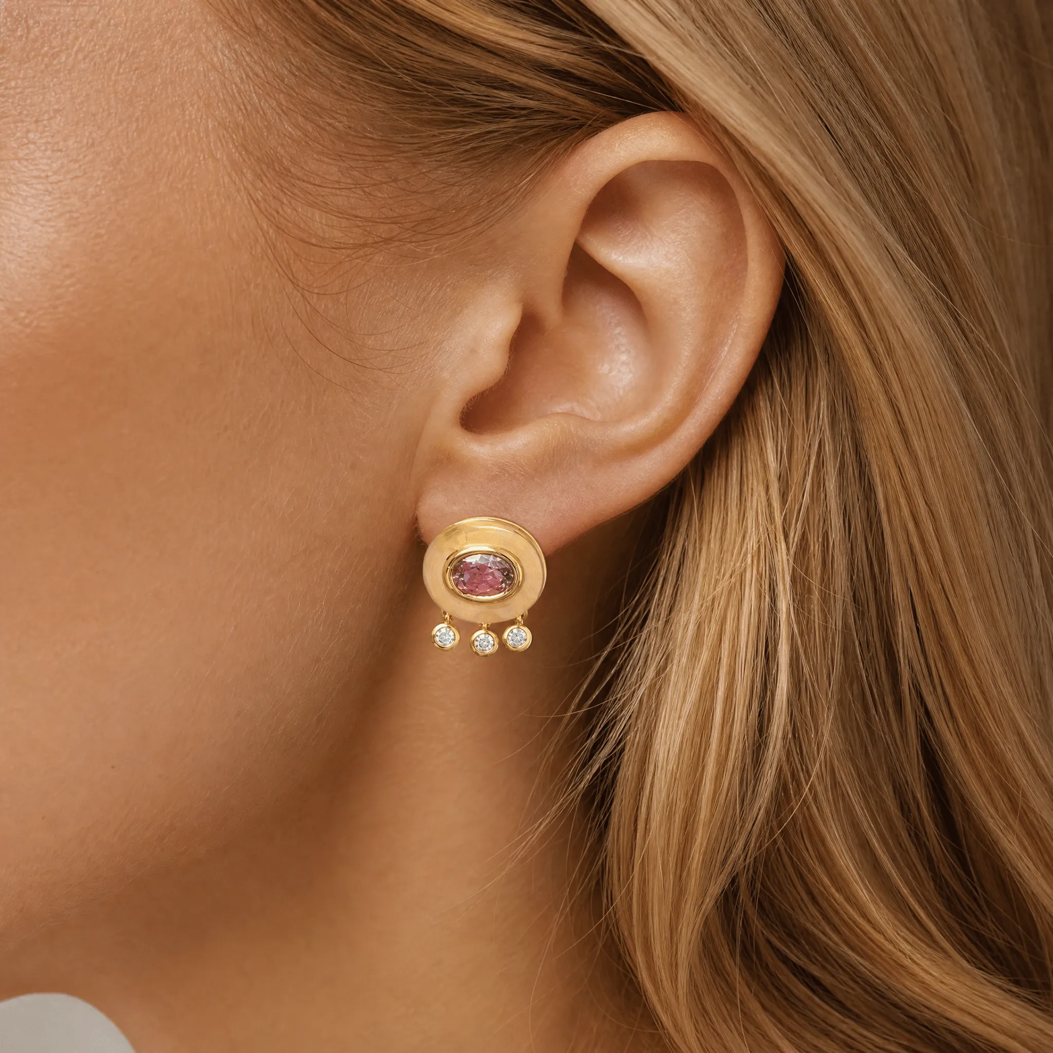 Finley Drop Stud Earrings sold by Ascot + Hart product image thumbnail 2