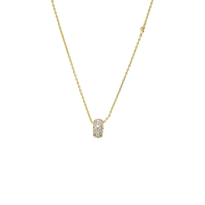 Wide Pave Roller Charm Necklace made by Ascot + Hart
