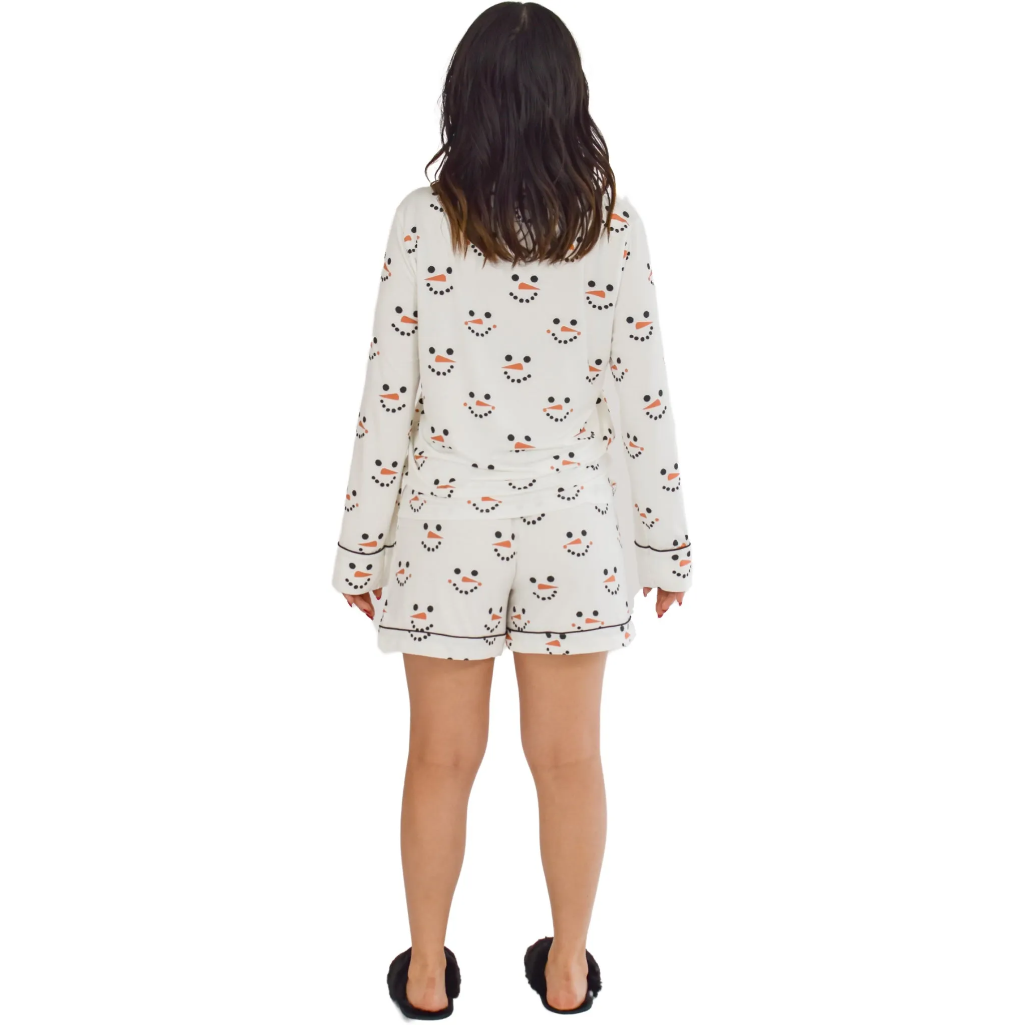 Quinn Snowman Christmas Pajamas Long Sleeve Short Set sold by Cozy Ups product image thumbnail 3