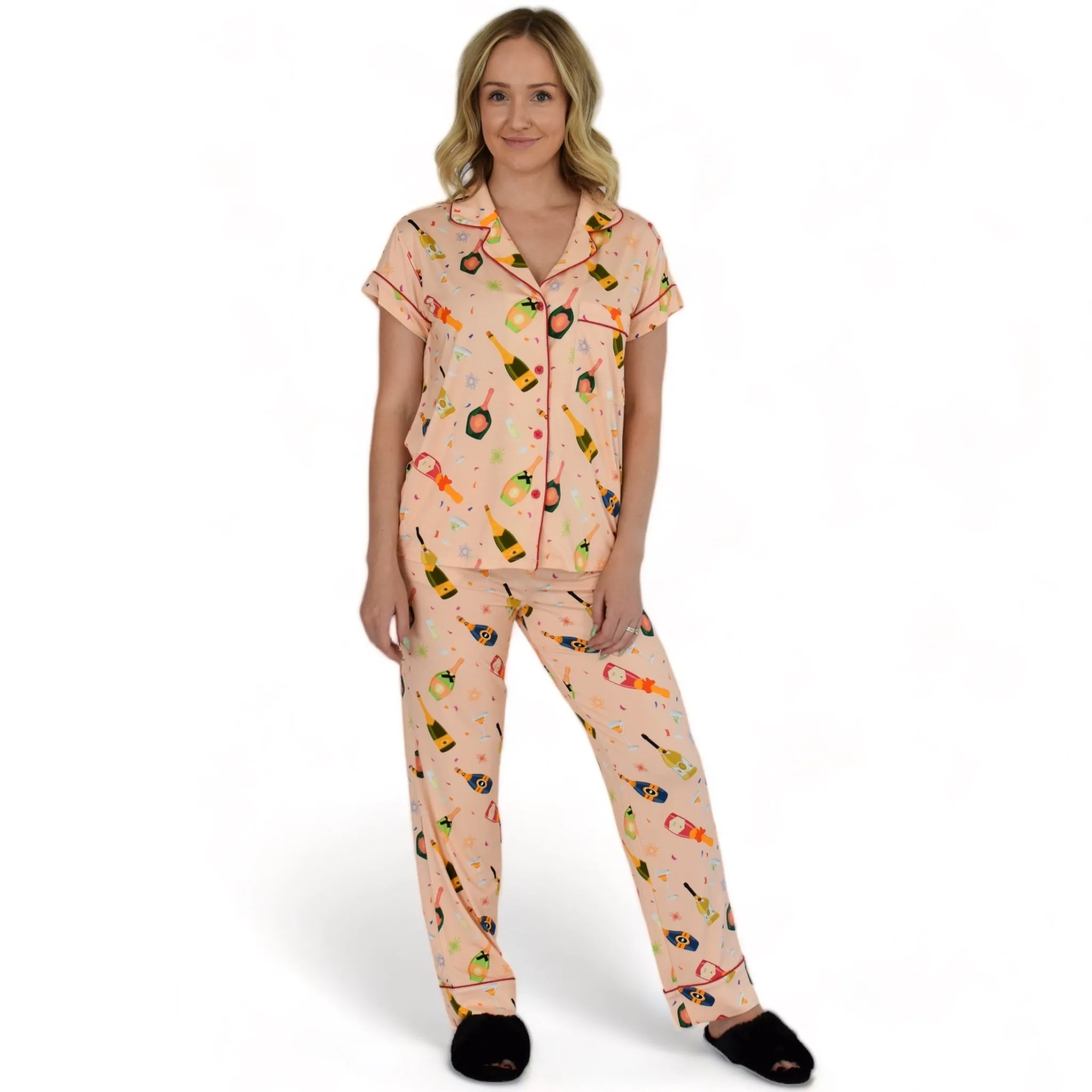 Luna Celebration Party Pajamas Short Sleeve Long Pants Set sold by Cozy Ups