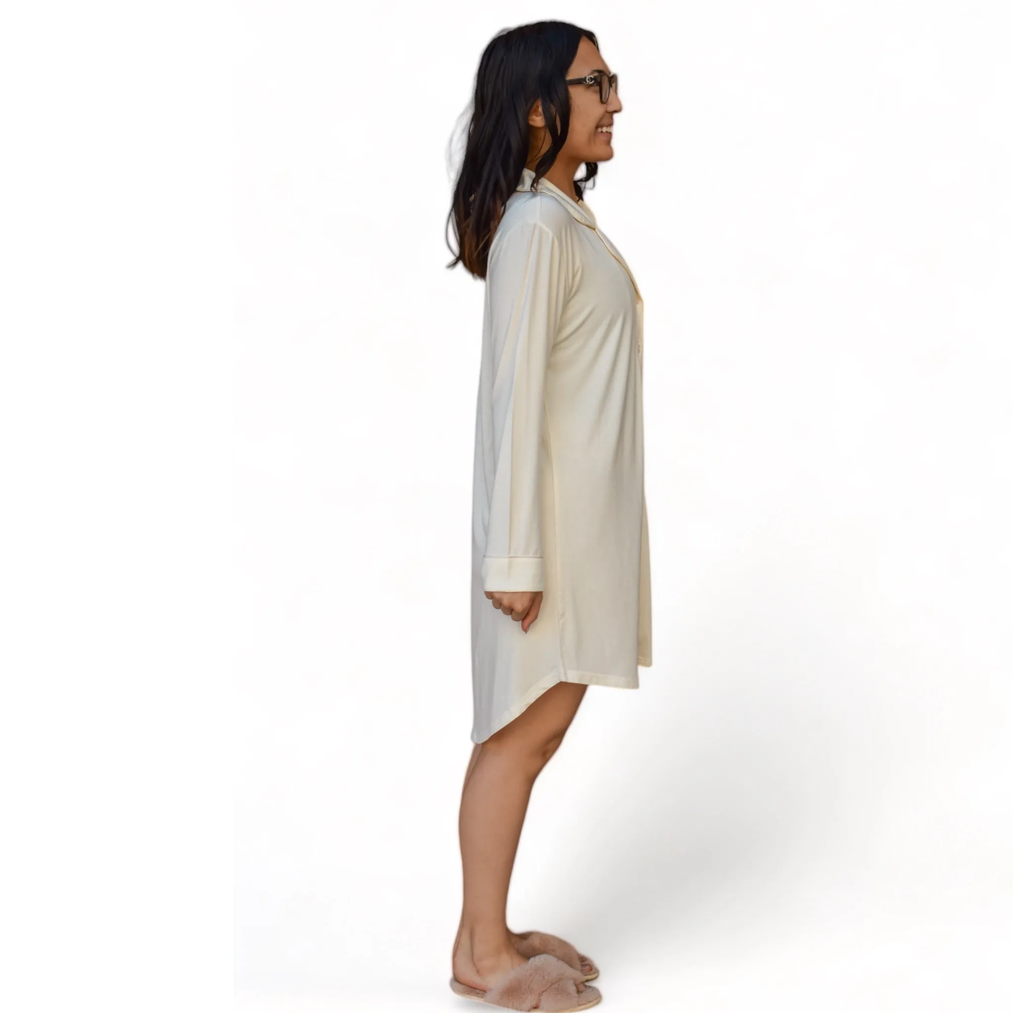 Nova White Winter Wonderland Pajama Dress sold by Cozy Ups product image thumbnail 3