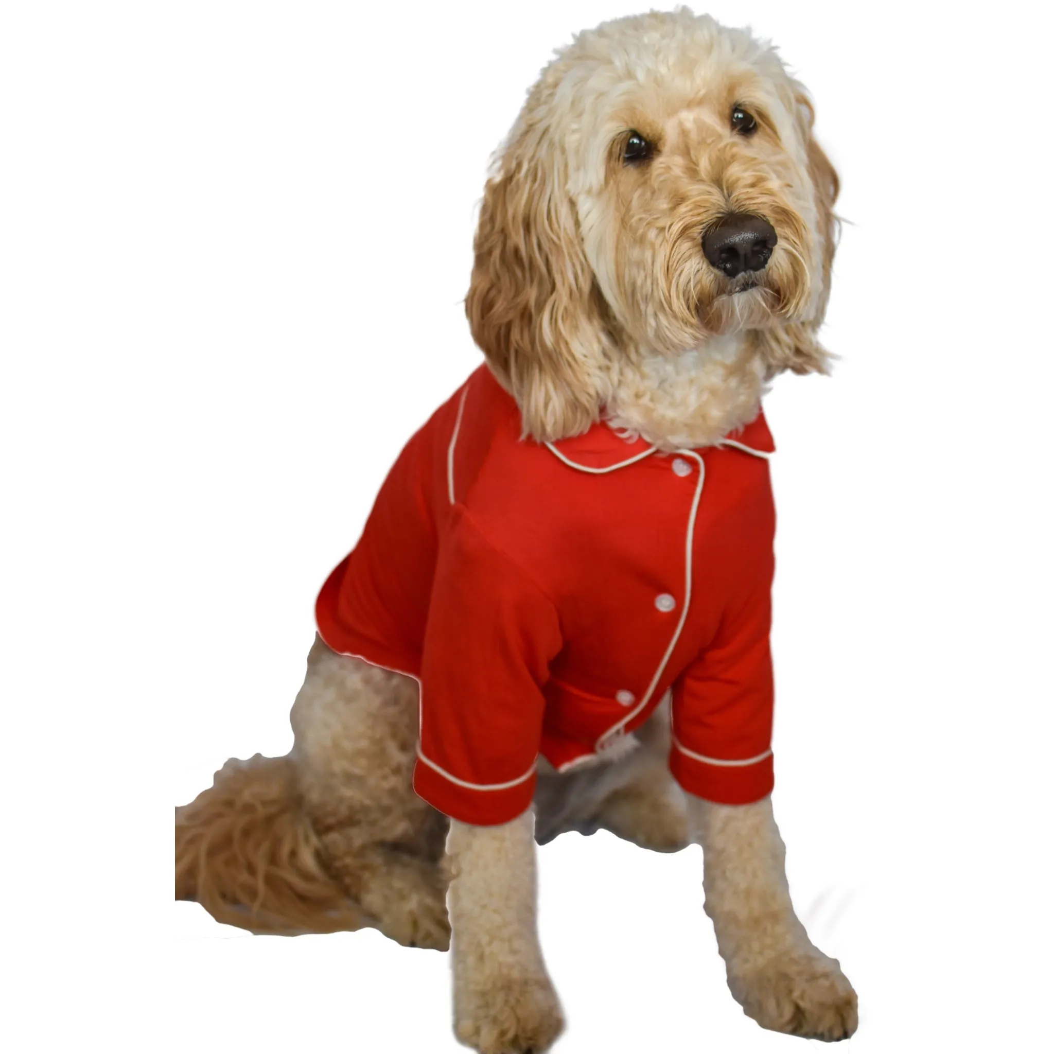 Bailey Fiery Red Pet Pajamas sold by Cozy Ups