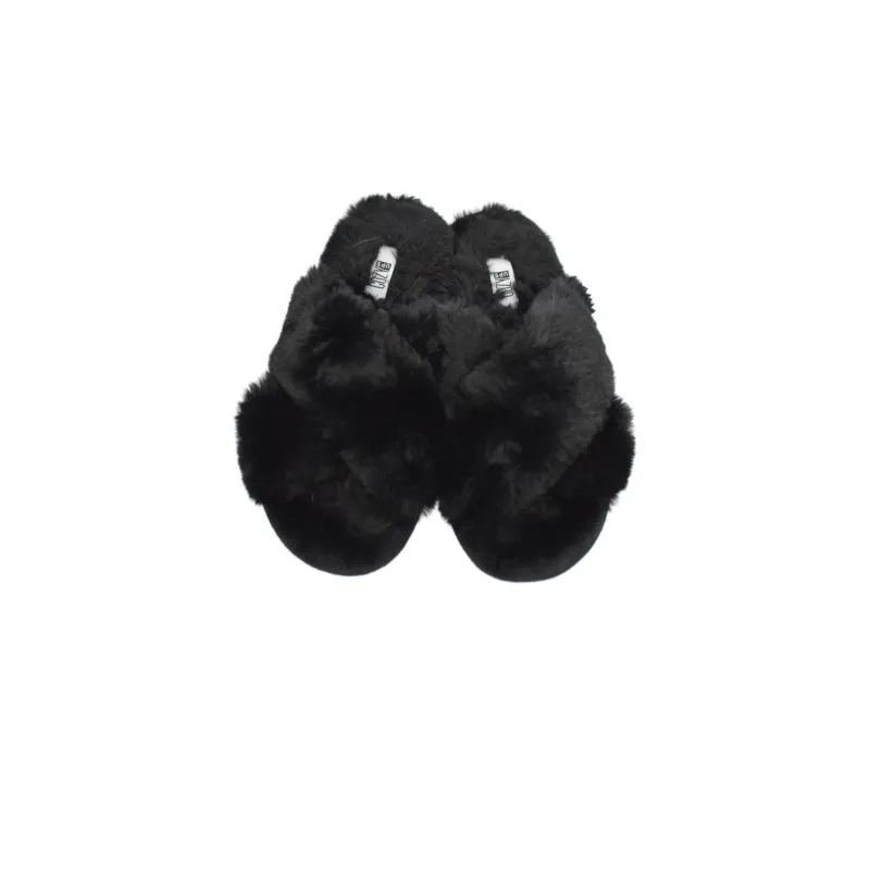 Fluffy Black Willa Slippers sold by Cozy Ups
