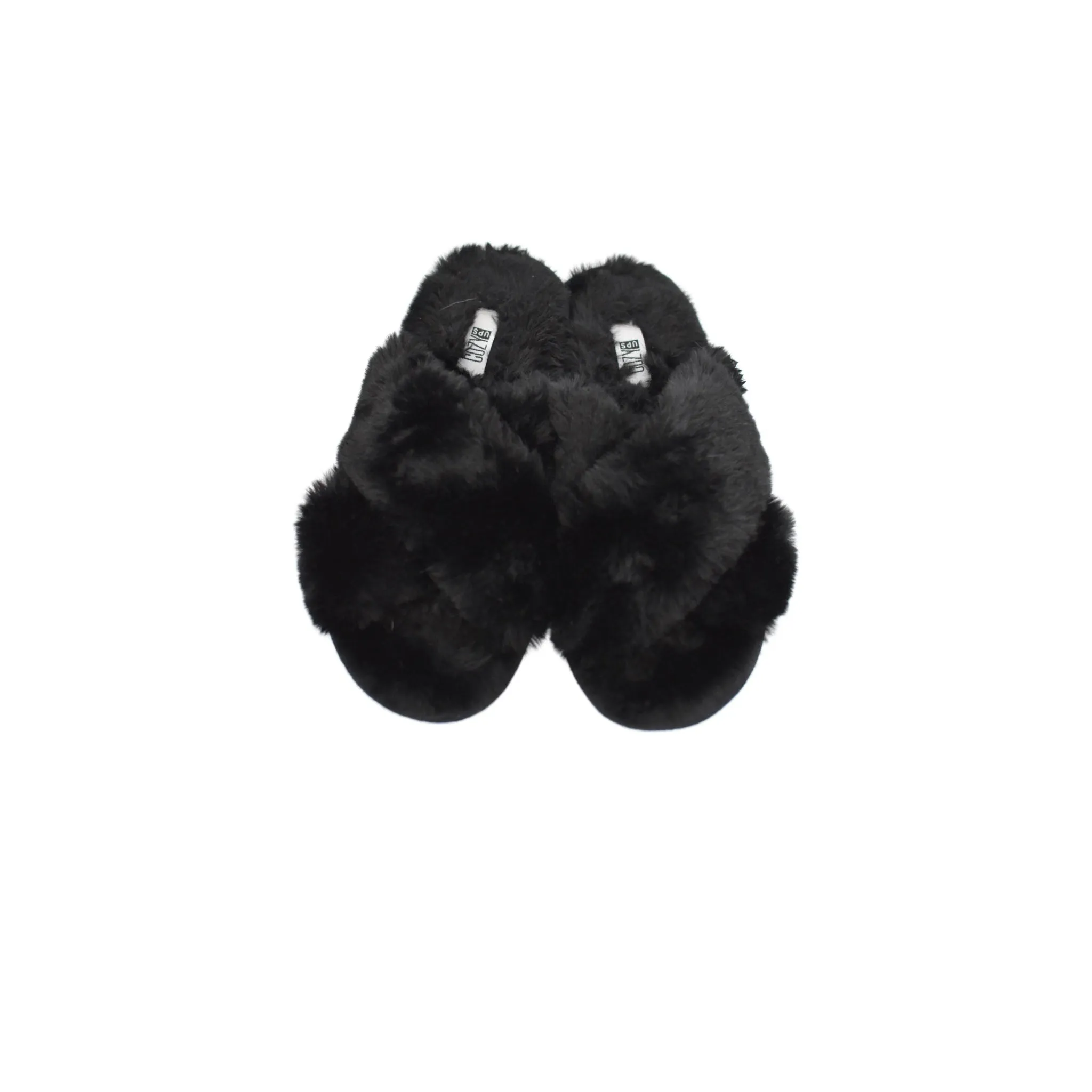 Fluffy Black Willa Slippers sold by Cozy Ups