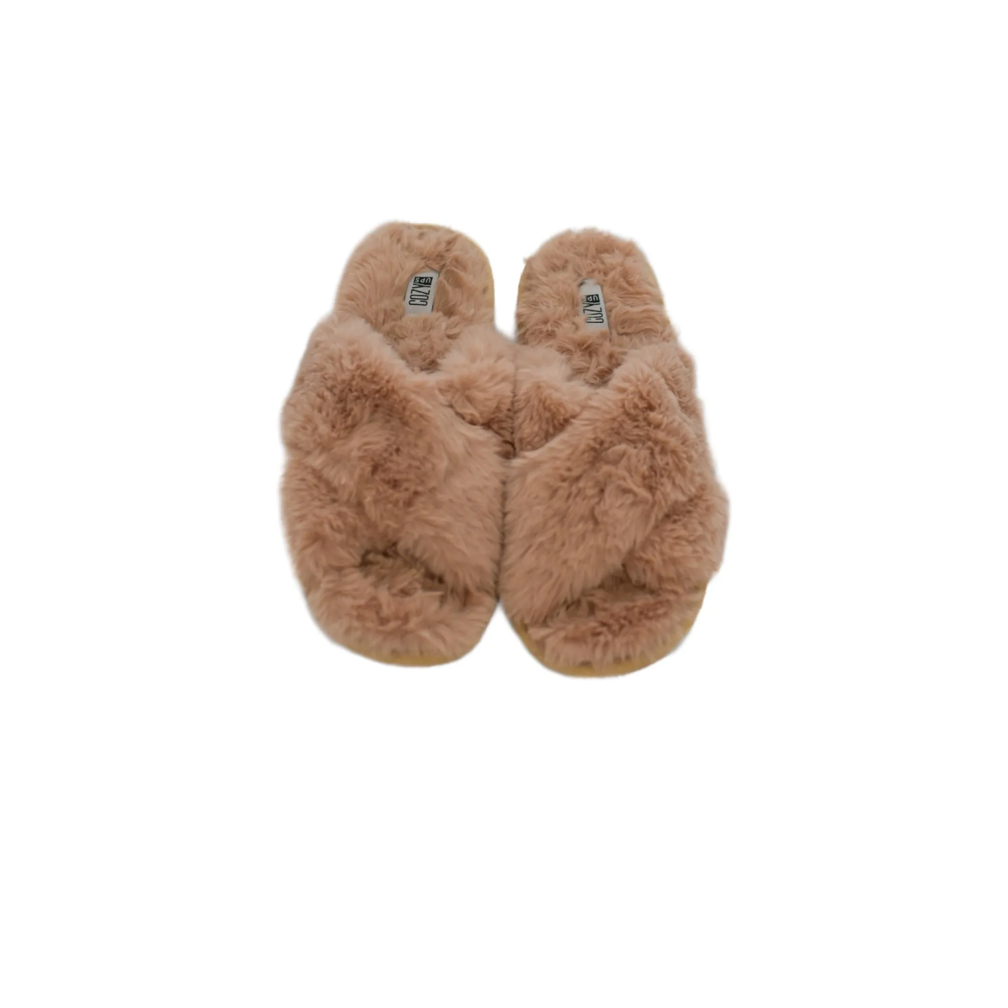Fluffy Carmel Willa Slippers sold by Cozy Ups