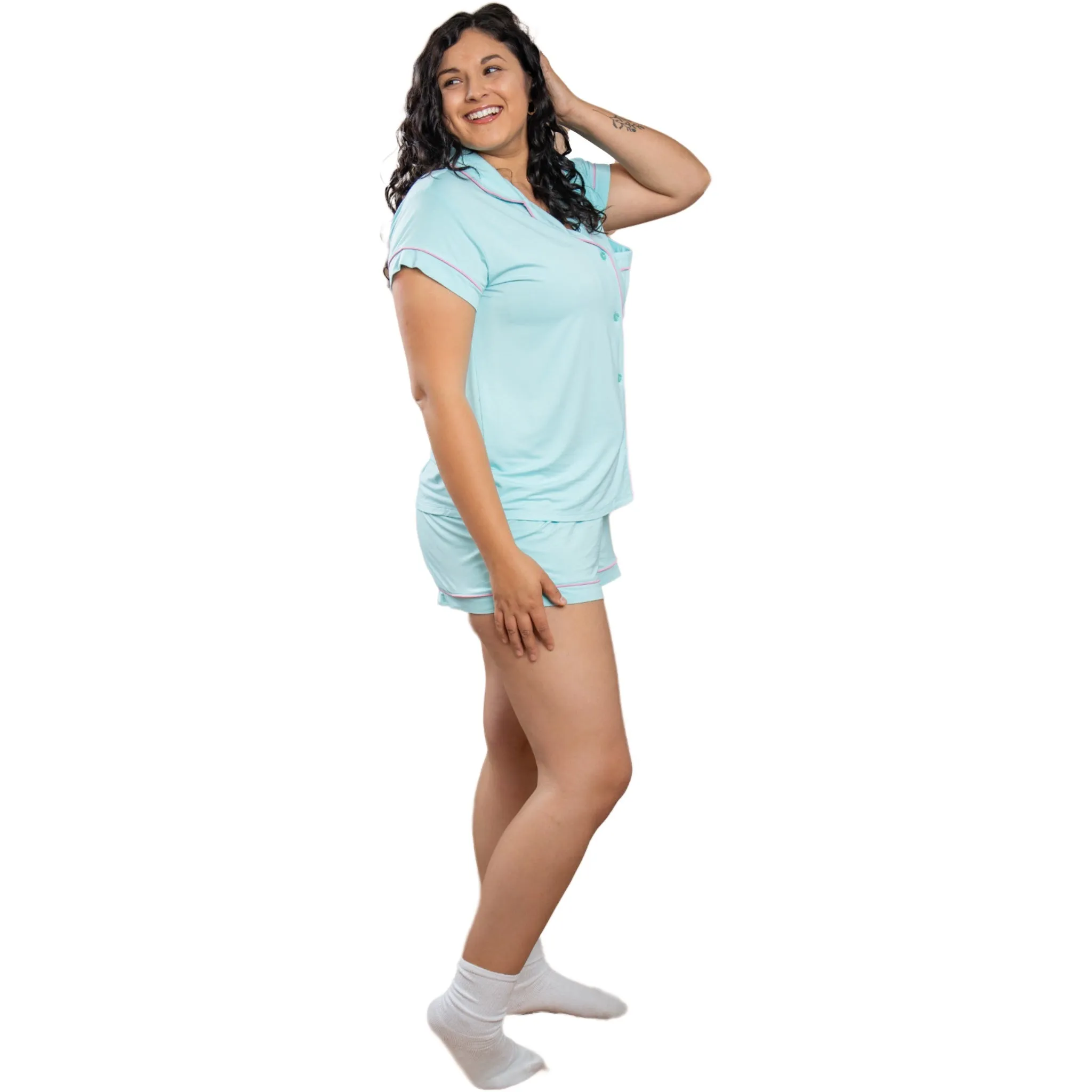 Remi Blue Short Sleeve Pajama Set sold by Cozy Ups product image thumbnail 3