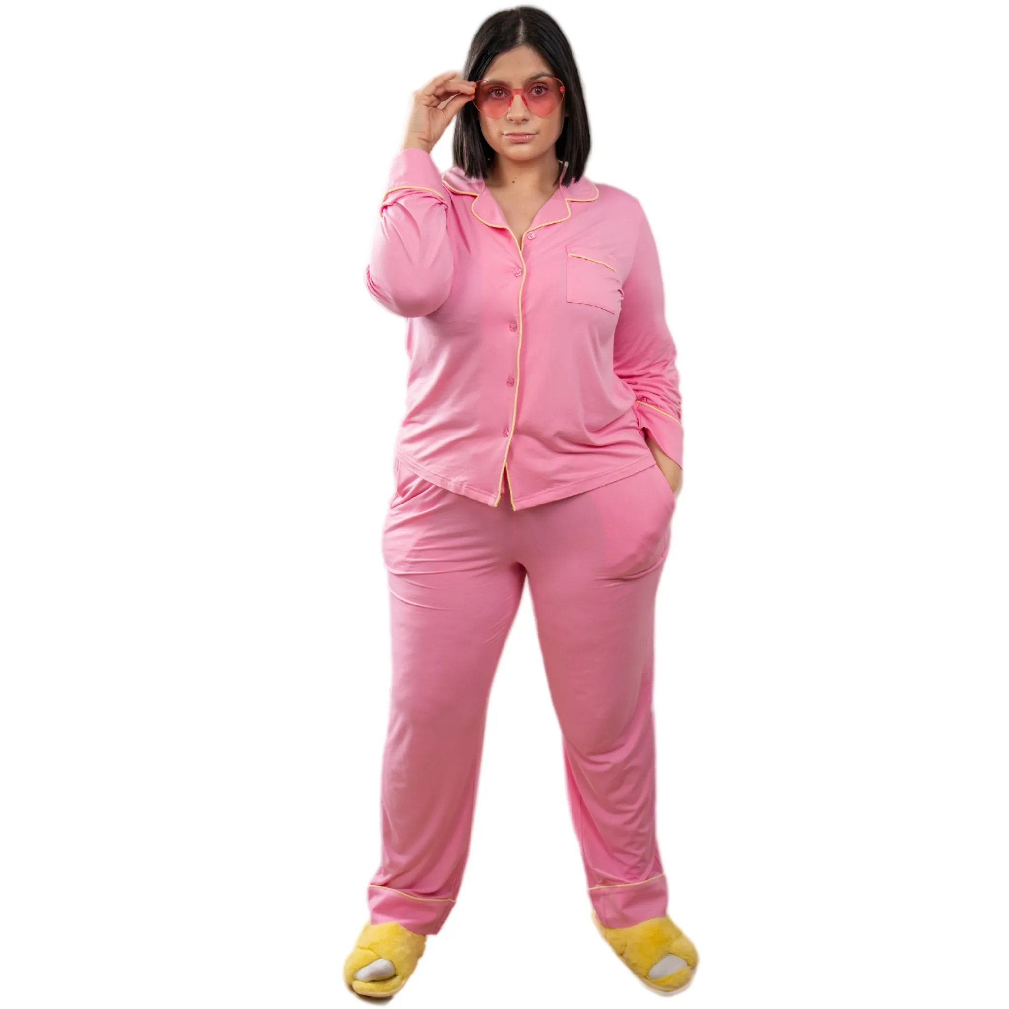 Catherine Pink Long Sleeve Pajama Set sold by Cozy Ups
