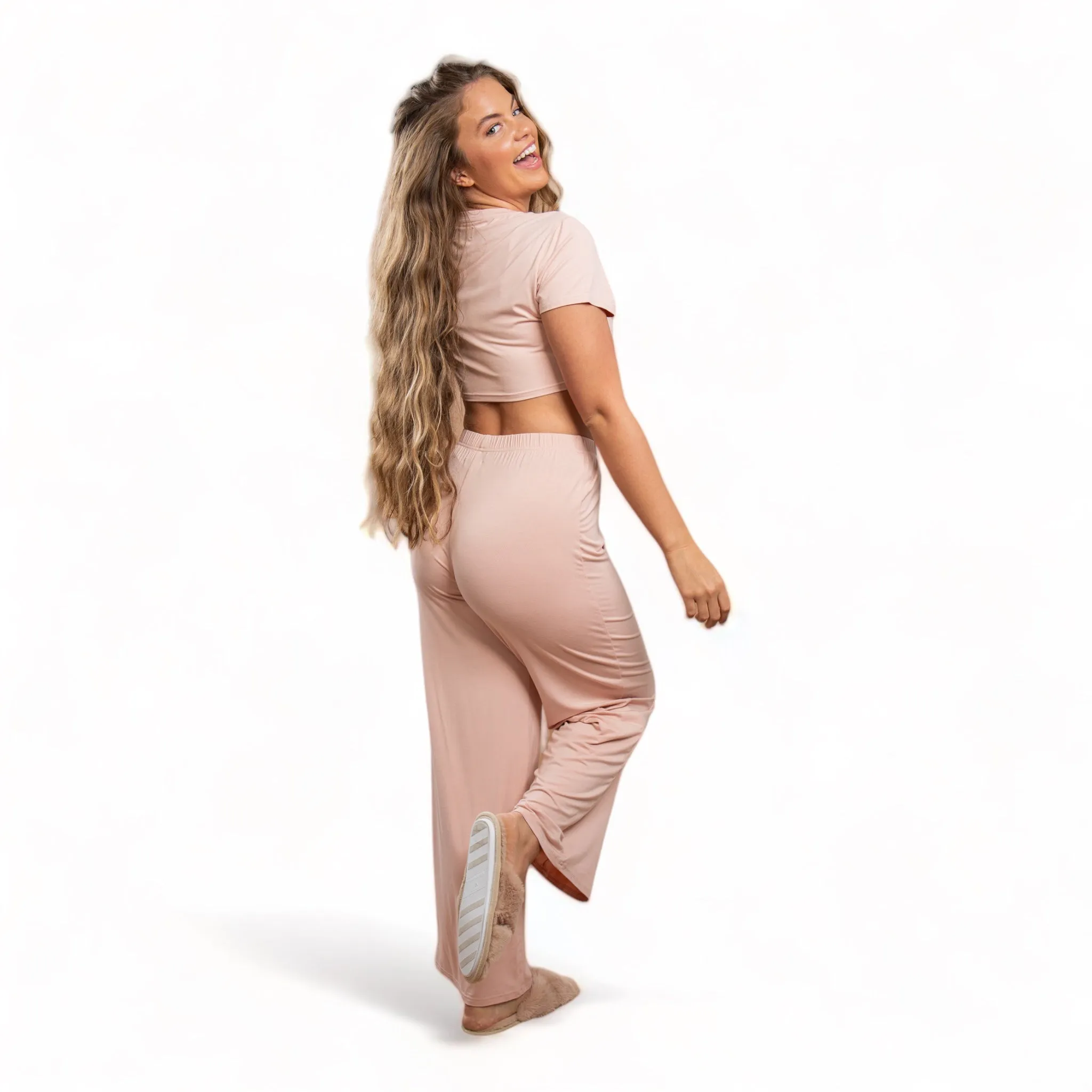 Camille Blush Crop Top & Flowy Pants sold by Cozy Ups product image thumbnail 2