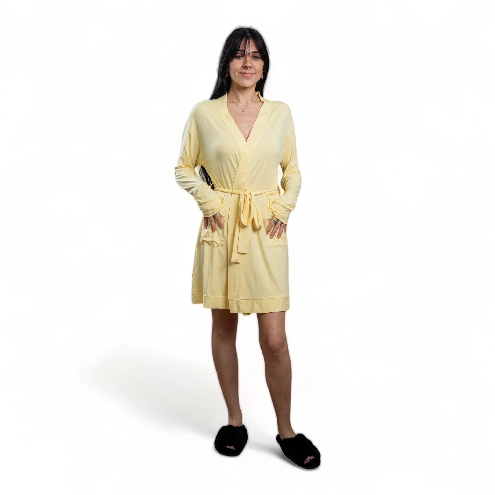 Briella Bamboo Yellow Robe sold by Cozy Ups