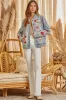 Floral Embroidery Denim Jacket T10830 sold by Detailed Threads Boutique