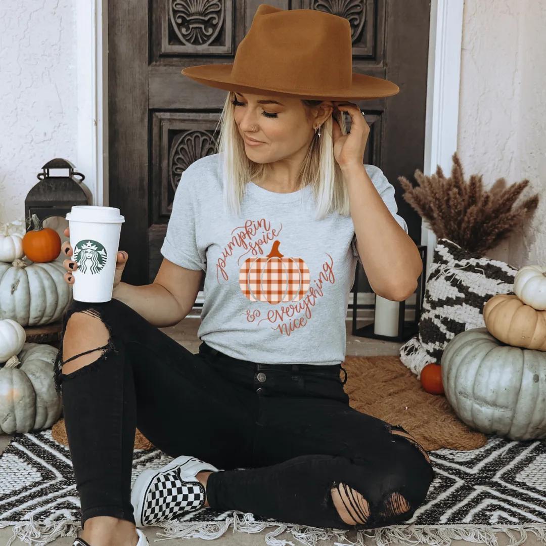 Pumpkin Spice Plaid Tee sold by Detailed Threads Boutique