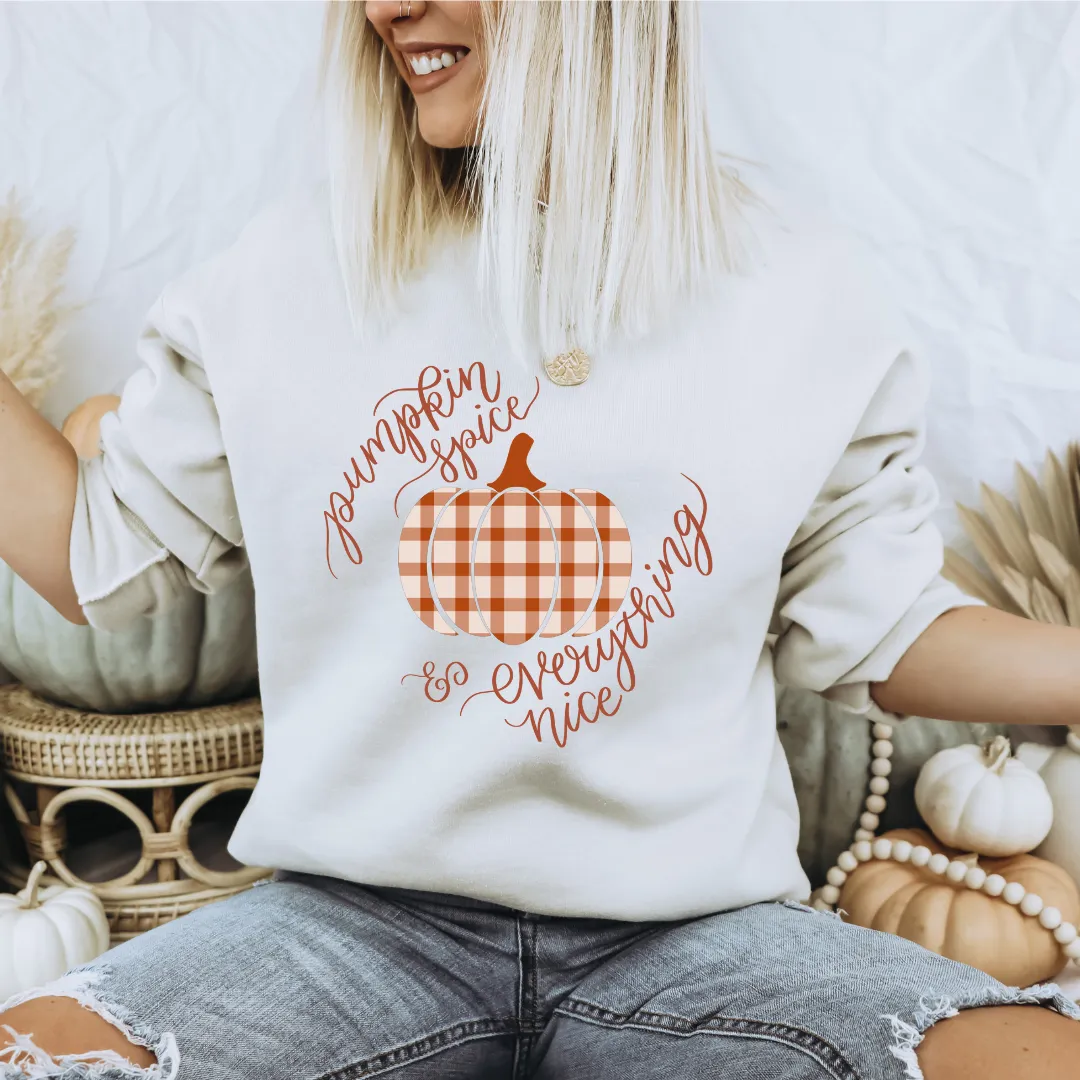 Pumpkin Spice Plaid Crew sold by Detailed Threads Boutique