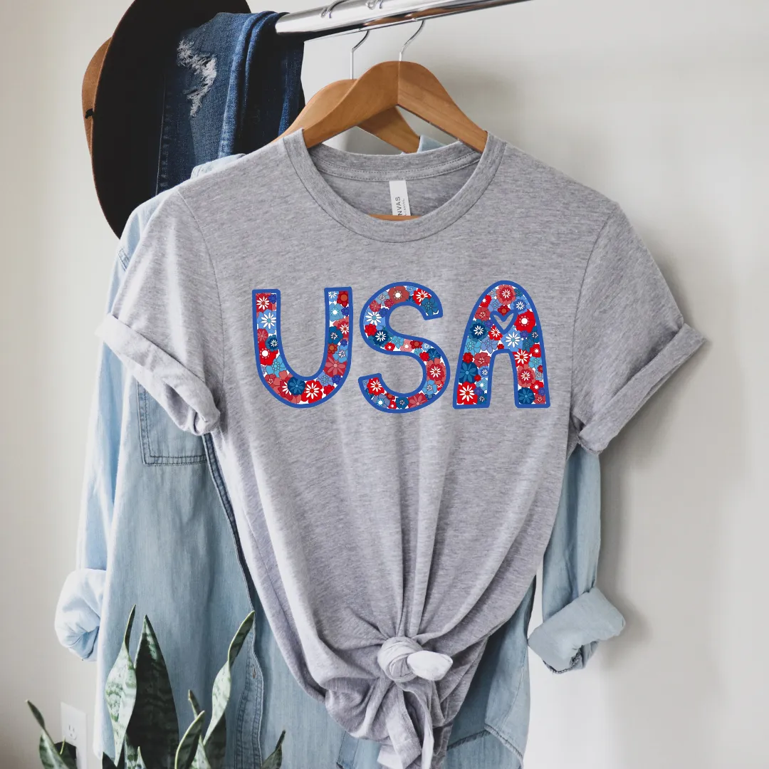 Flower Power USA Tee sold by Detailed Threads Boutique product image thumbnail 3