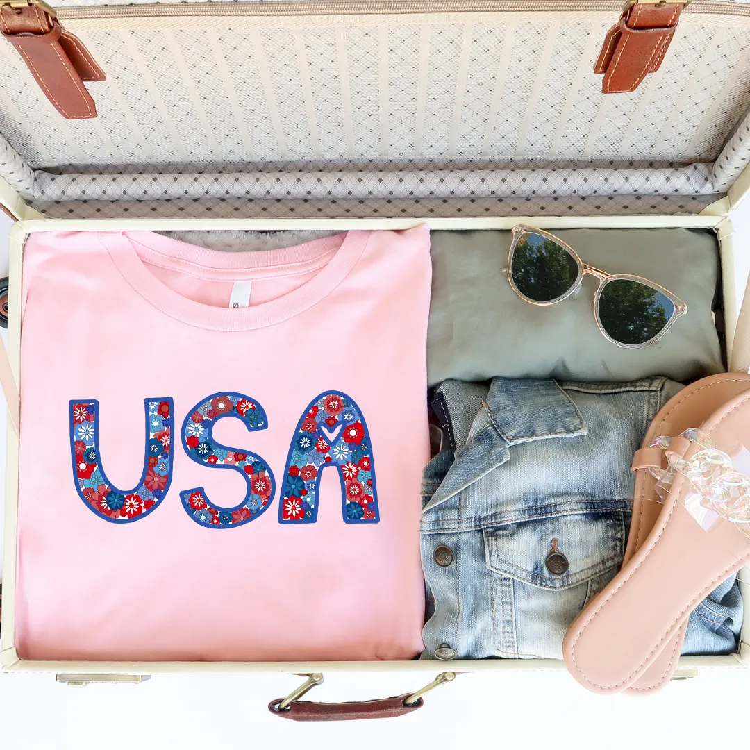 Flower Power USA Tee sold by Detailed Threads Boutique product image thumbnail 2