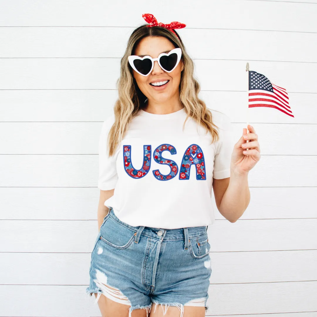 Flower Power USA Tee sold by Detailed Threads Boutique