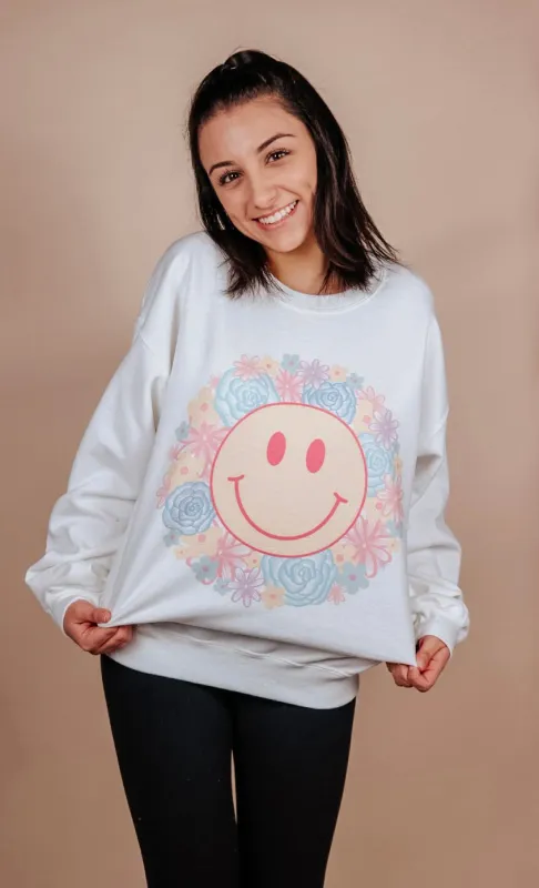 Smile & Bloom Crewneck Sweatshirt sold by Detailed Threads Boutique