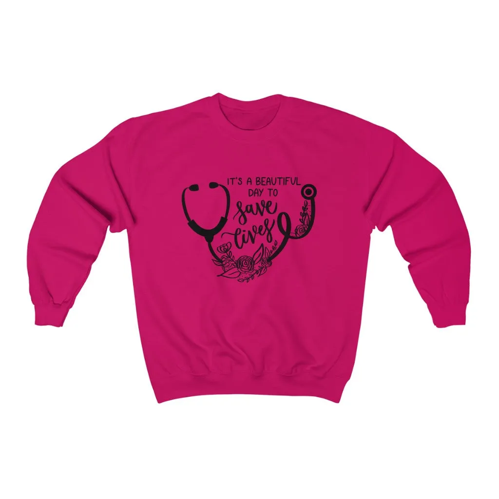 Saving Lives Crewneck Sweatshirt sold by Detailed Threads Boutique product image thumbnail 2