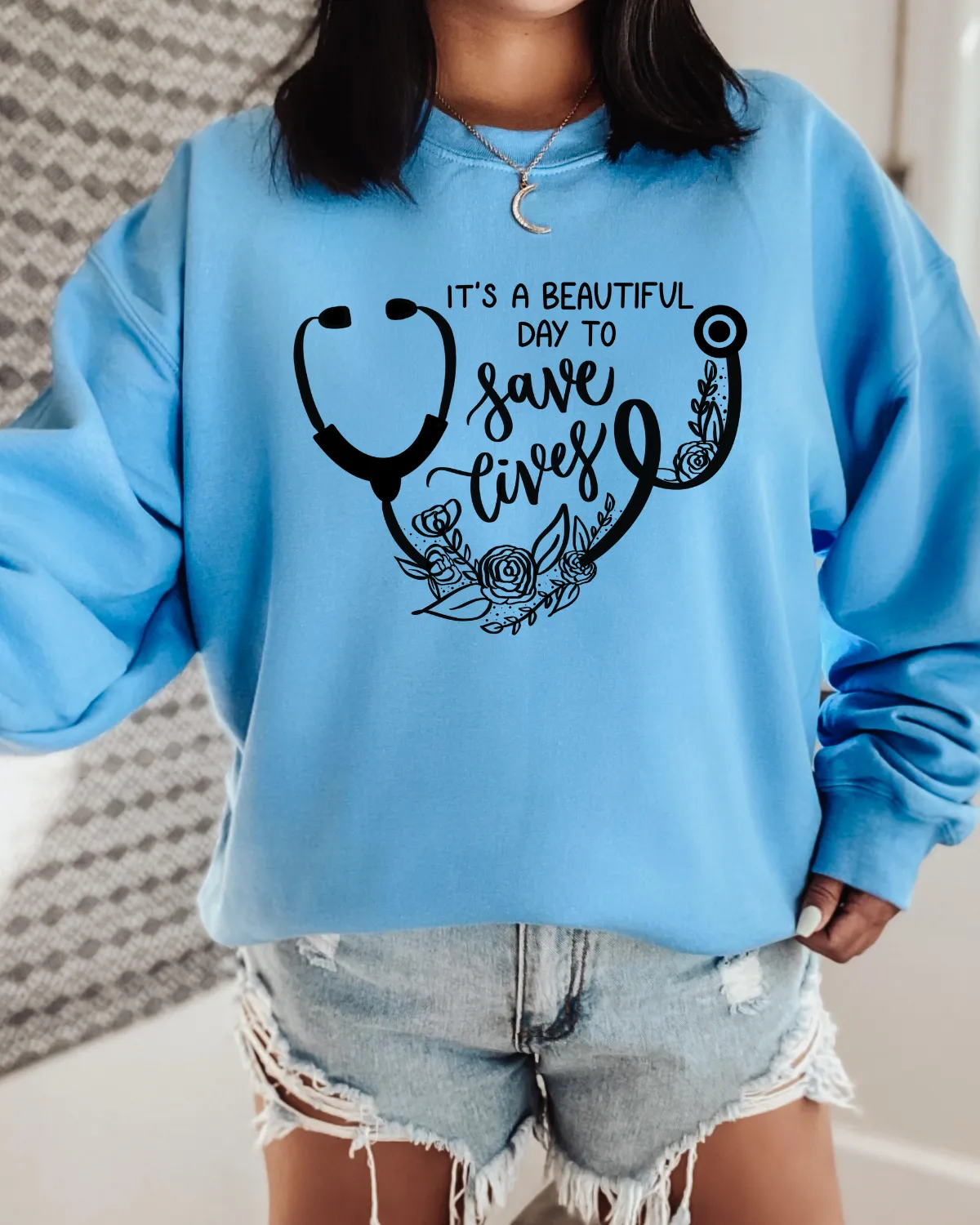 Saving Lives Crewneck Sweatshirt sold by Detailed Threads Boutique