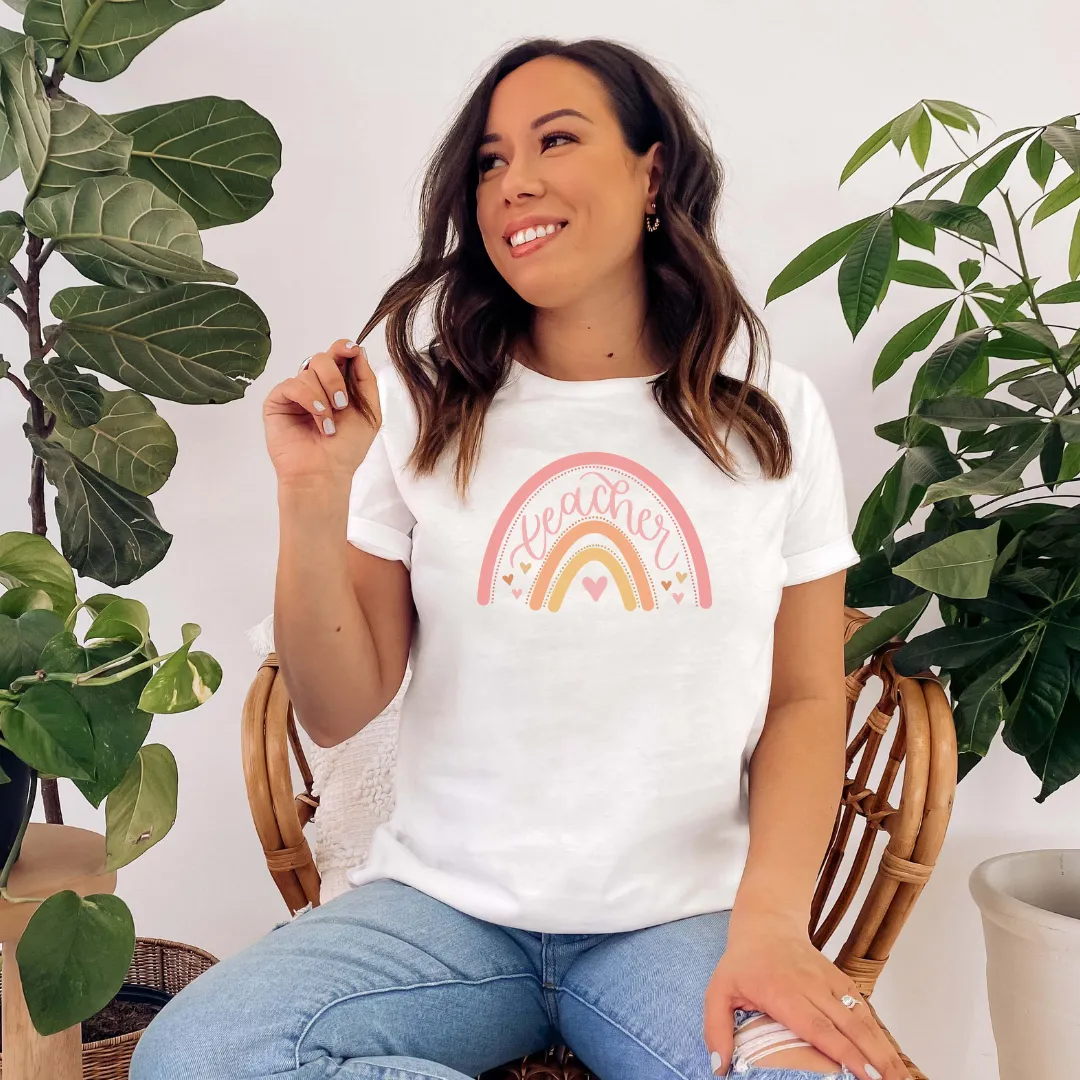 Teacher Rainbow Tee sold by Detailed Threads Boutique