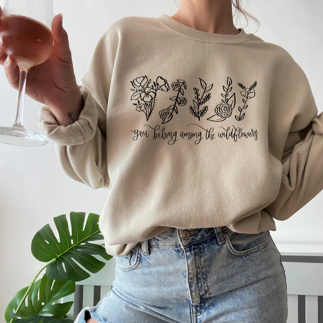 Black Among The Wildflowers Crewneck Sweatshirt sold by Detailed Threads Boutique