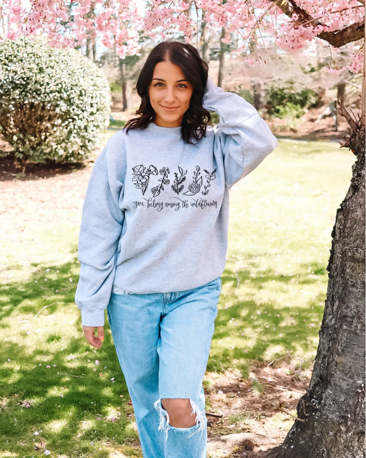 Black Among The Wildflowers Crewneck Sweatshirt sold by Detailed Threads Boutique product image thumbnail 3