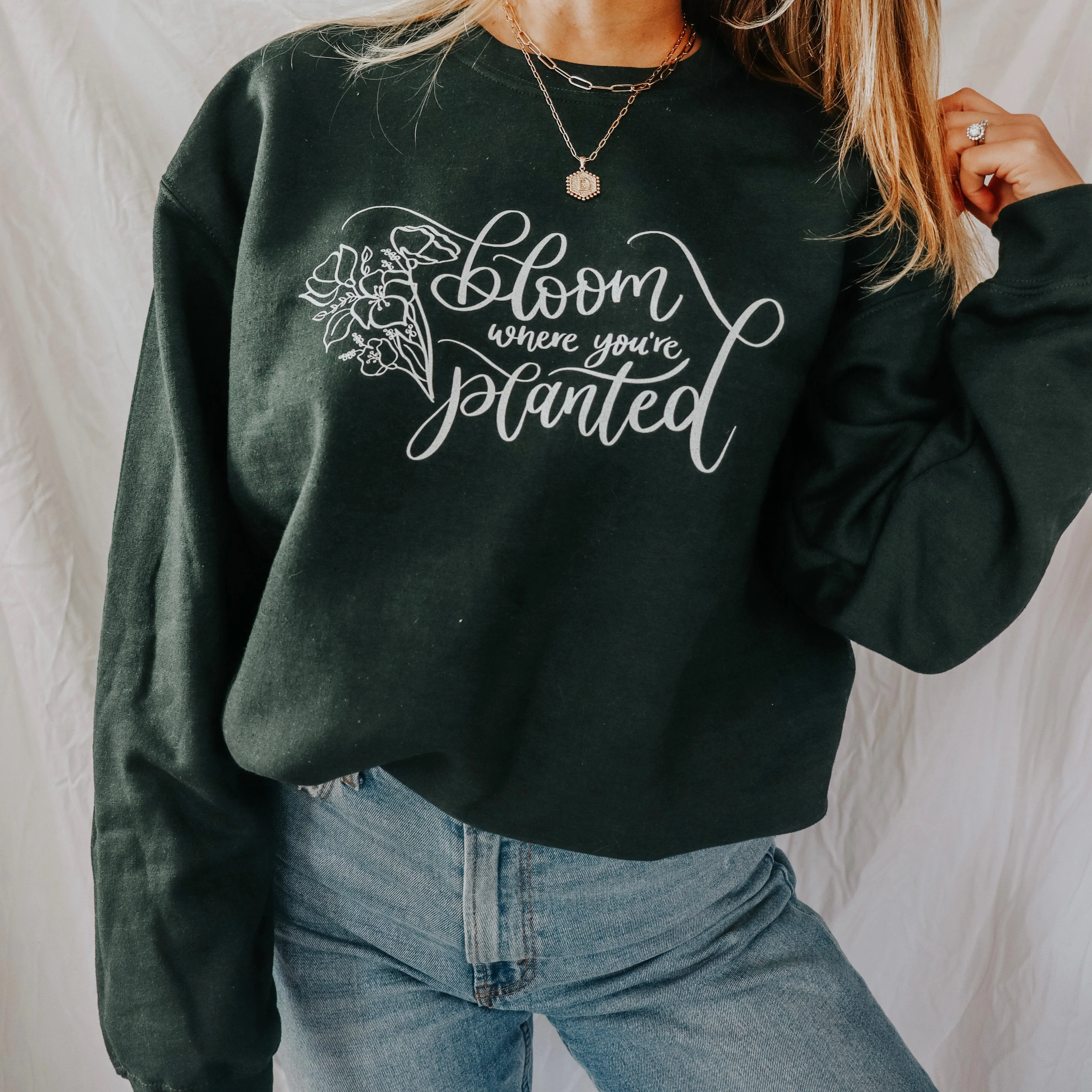 Bloom Where You're Planted Crewneck Sweatshirt sold by Detailed Threads Boutique product image thumbnail 2
