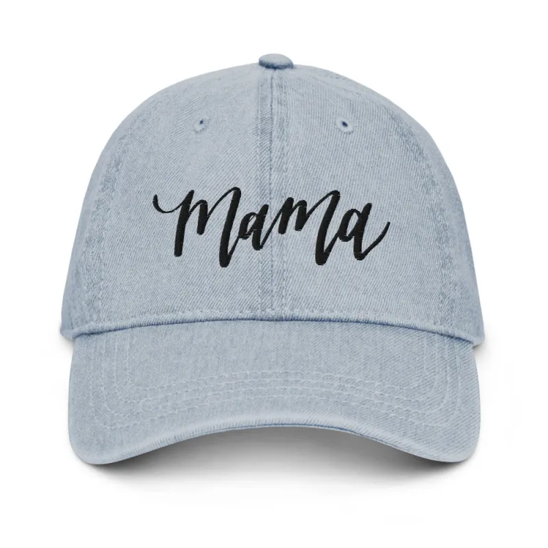 Mama Light Wash Denim Hat sold by Detailed Threads Boutique