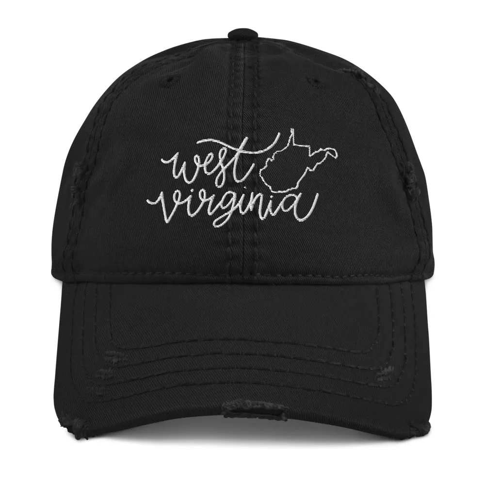 West Virginia Distressed Hat sold by Detailed Threads Boutique