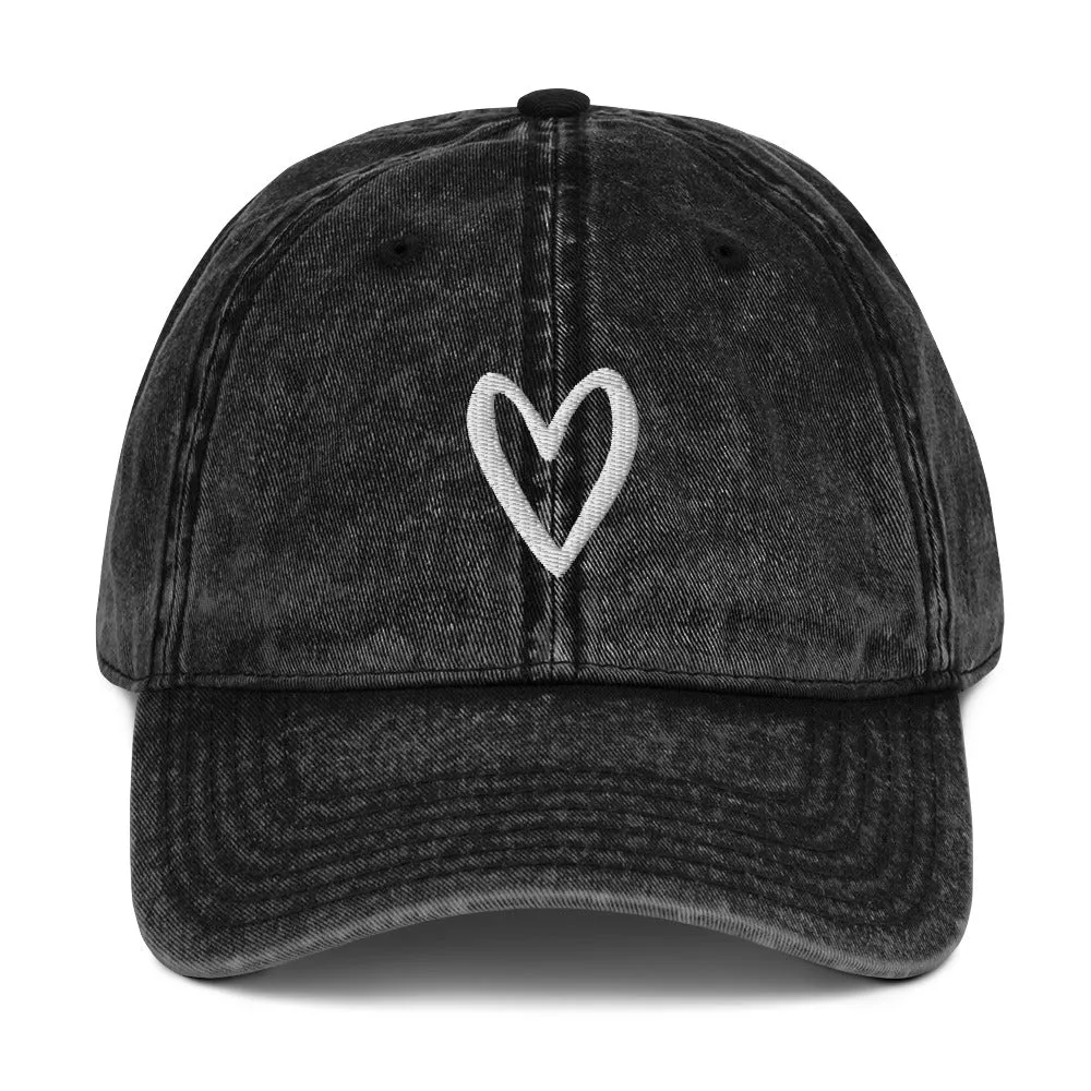 Denim Heart Hat sold by Detailed Threads Boutique