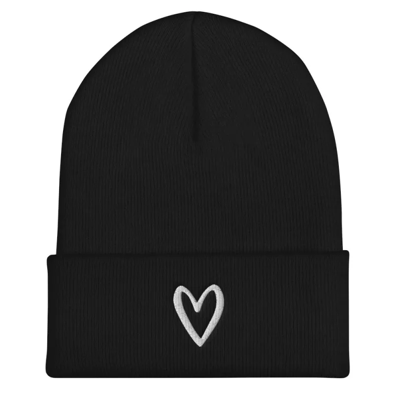 Heart Cuffed Beanie sold by Detailed Threads Boutique