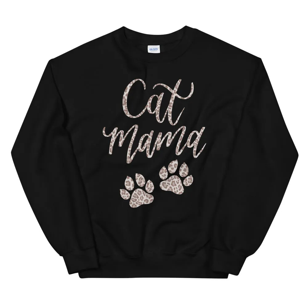 Leopard Cat Mama Sweatshirt sold by Detailed Threads Boutique