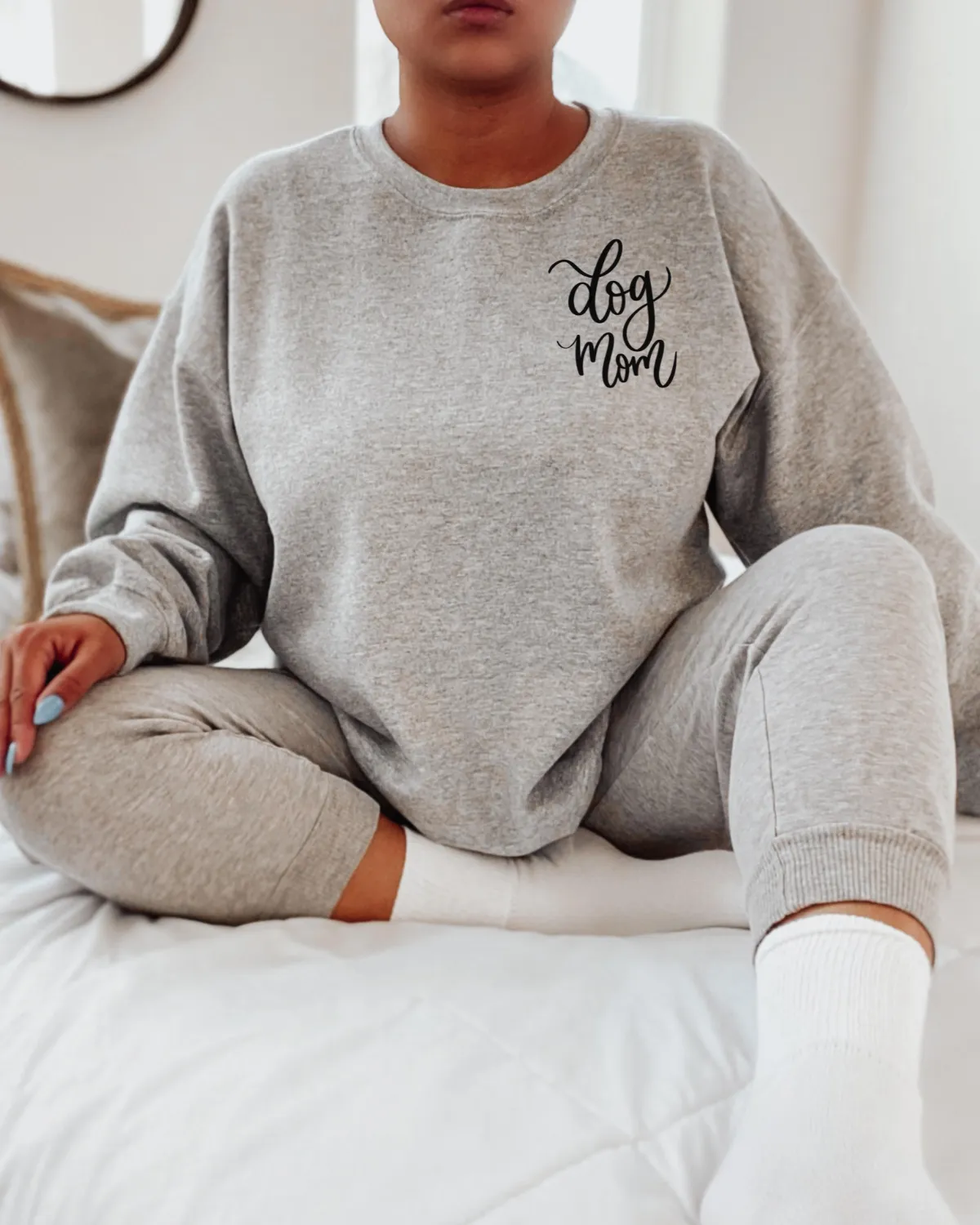 Dog Mom Embroidered Sweatshirt sold by Detailed Threads Boutique product image thumbnail 2