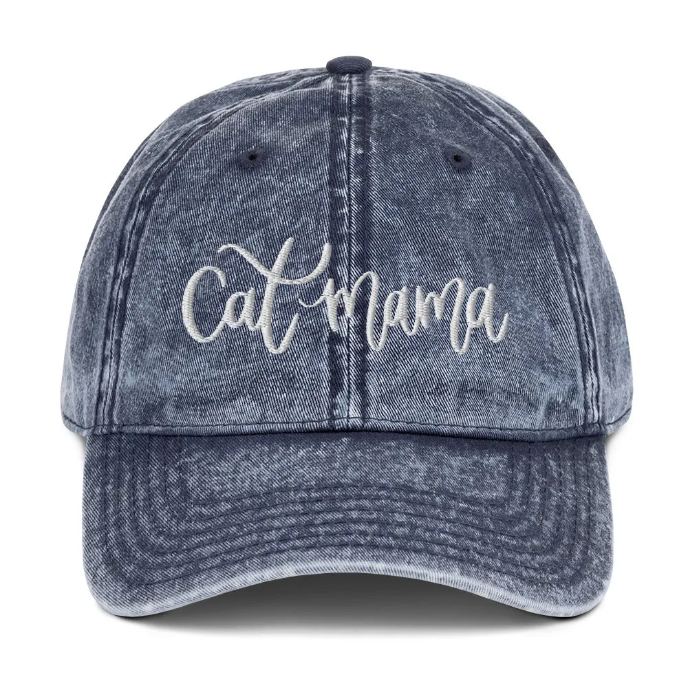 Cat Mama Denim Cap sold by Detailed Threads Boutique
