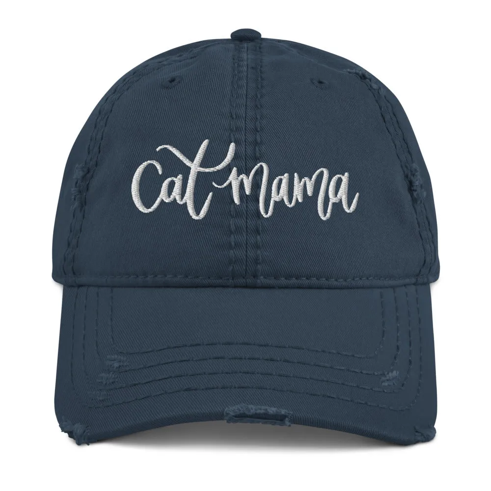 Cat Mama Distressed Hat sold by Detailed Threads Boutique product image thumbnail 2