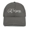 Cat Mama Distressed Hat sold by Detailed Threads Boutique