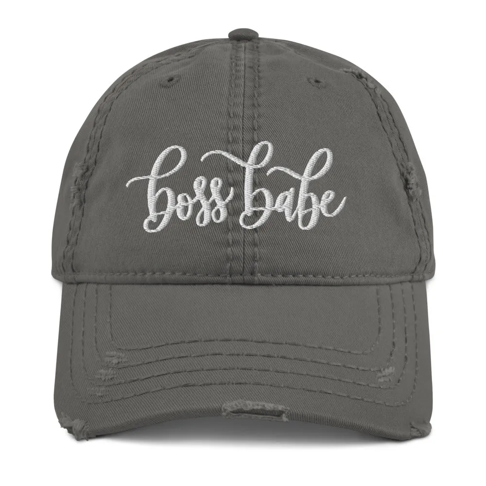 Boss Babe Distressed Hat sold by Detailed Threads Boutique