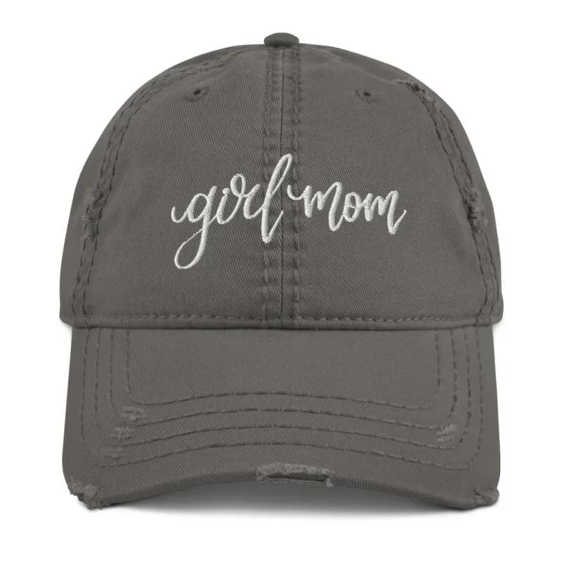 Girl Mom Distressed Hat sold by Detailed Threads Boutique