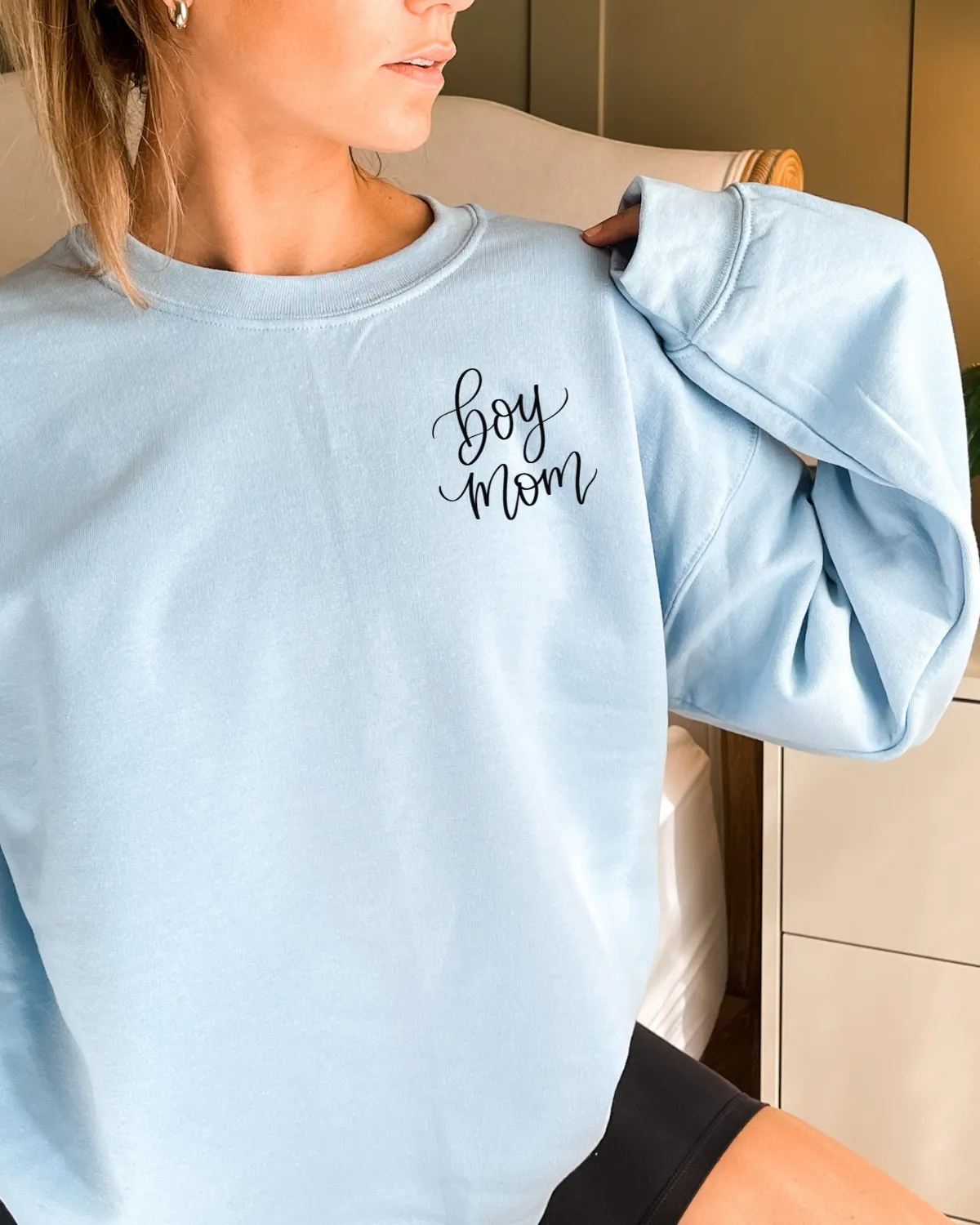 Boy Mom Embroidered Sweatshirt sold by Detailed Threads Boutique product image thumbnail 3