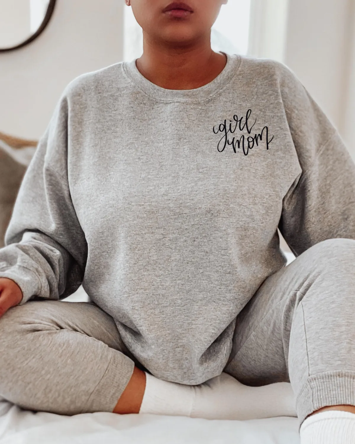 Girl Mom Embroidered Sweatshirt sold by Detailed Threads Boutique product image thumbnail 2