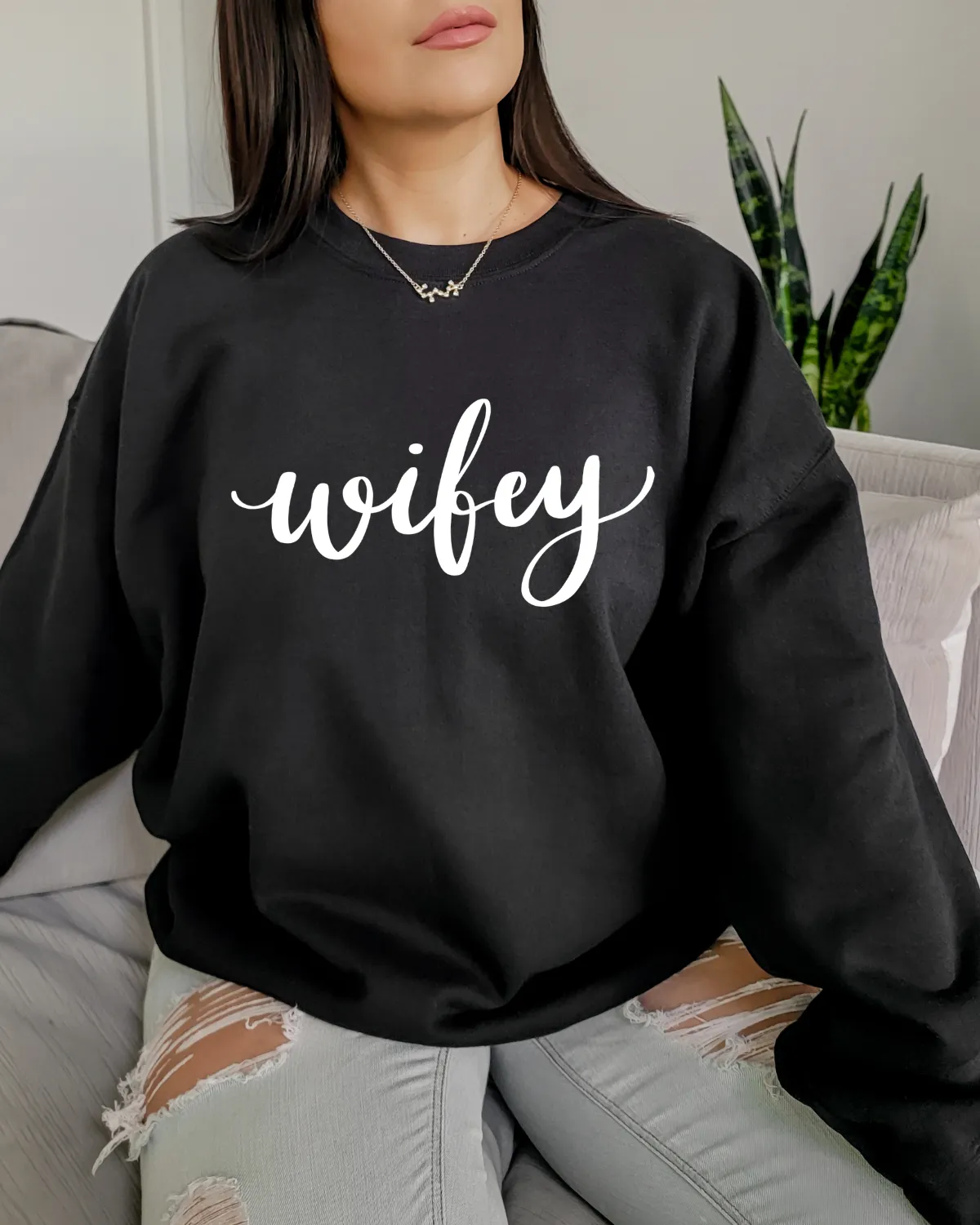 Wifey Sweatshirt sold by Detailed Threads Boutique product image thumbnail 4