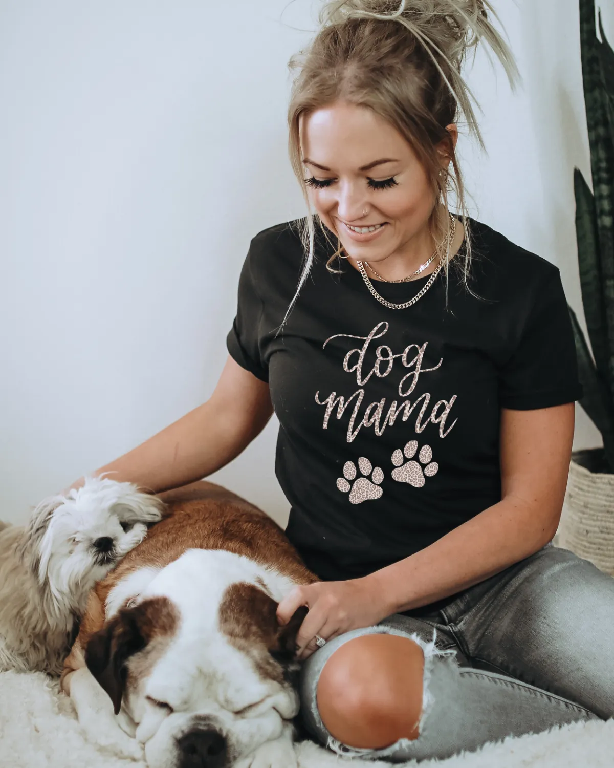 Leopard Dog Mama Tee sold by Detailed Threads Boutique product image thumbnail 3