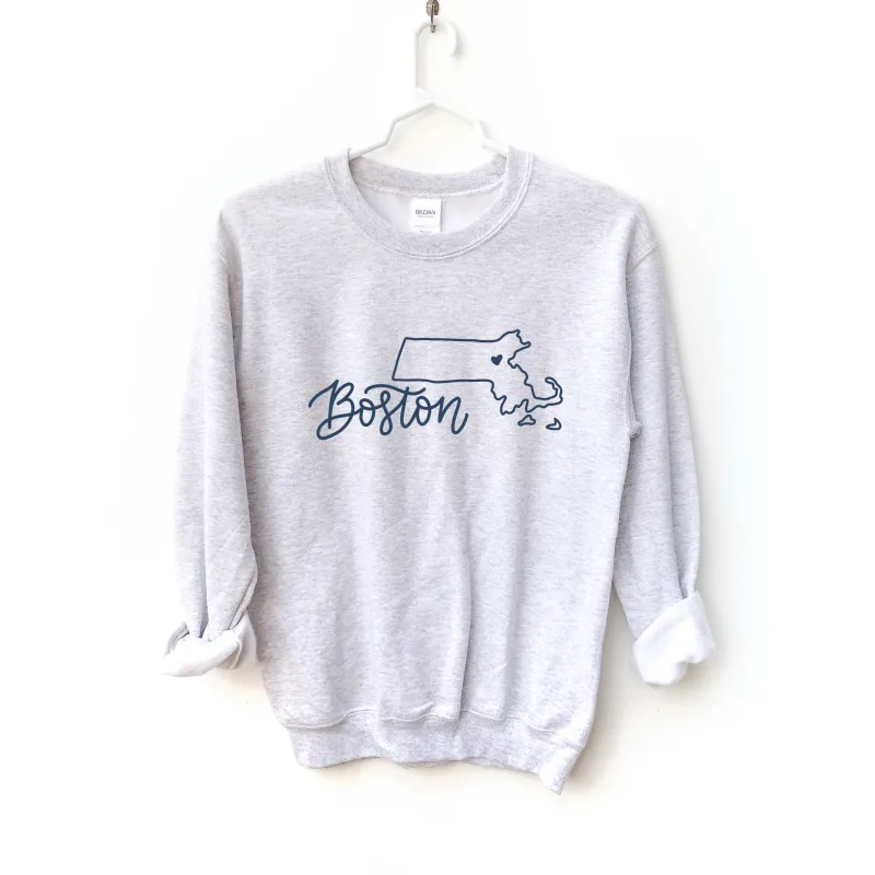 Boston Heart Crewneck Sweatshirt sold by Detailed Threads Boutique
