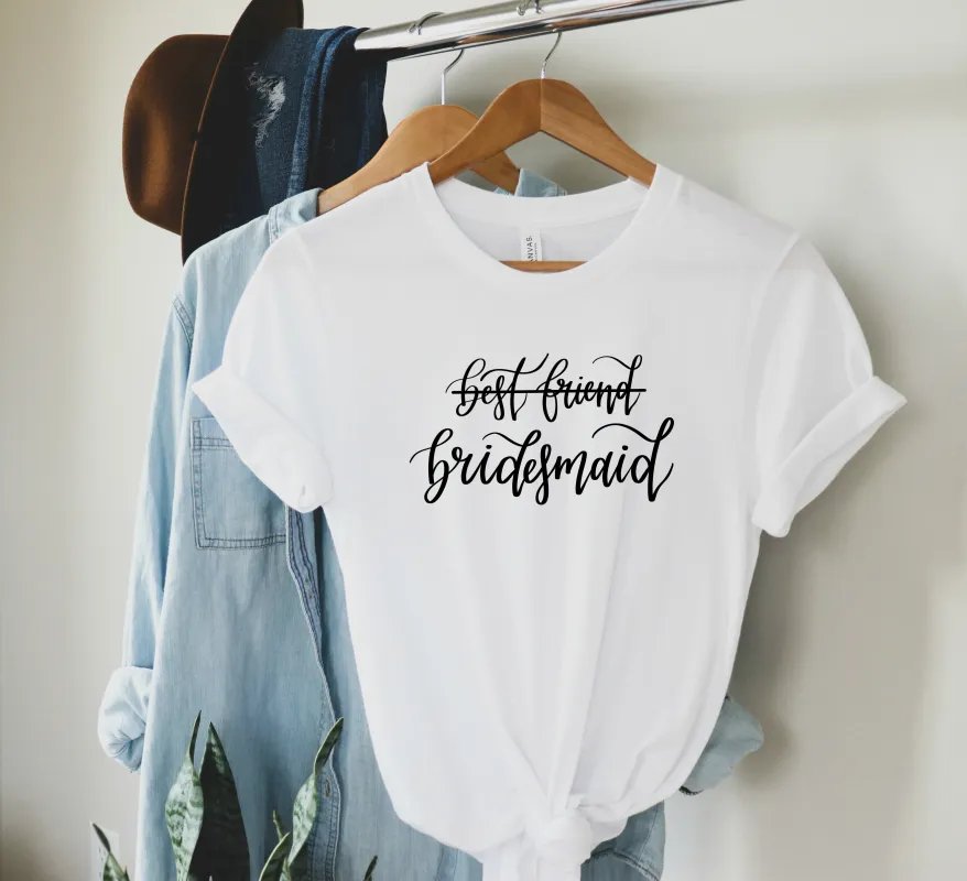 Best Friend, Bridesmaid Tee sold by Detailed Threads Boutique