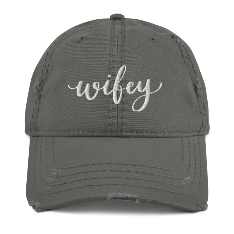 Distressed Embroidered Wifey Hat sold by Detailed Threads Boutique