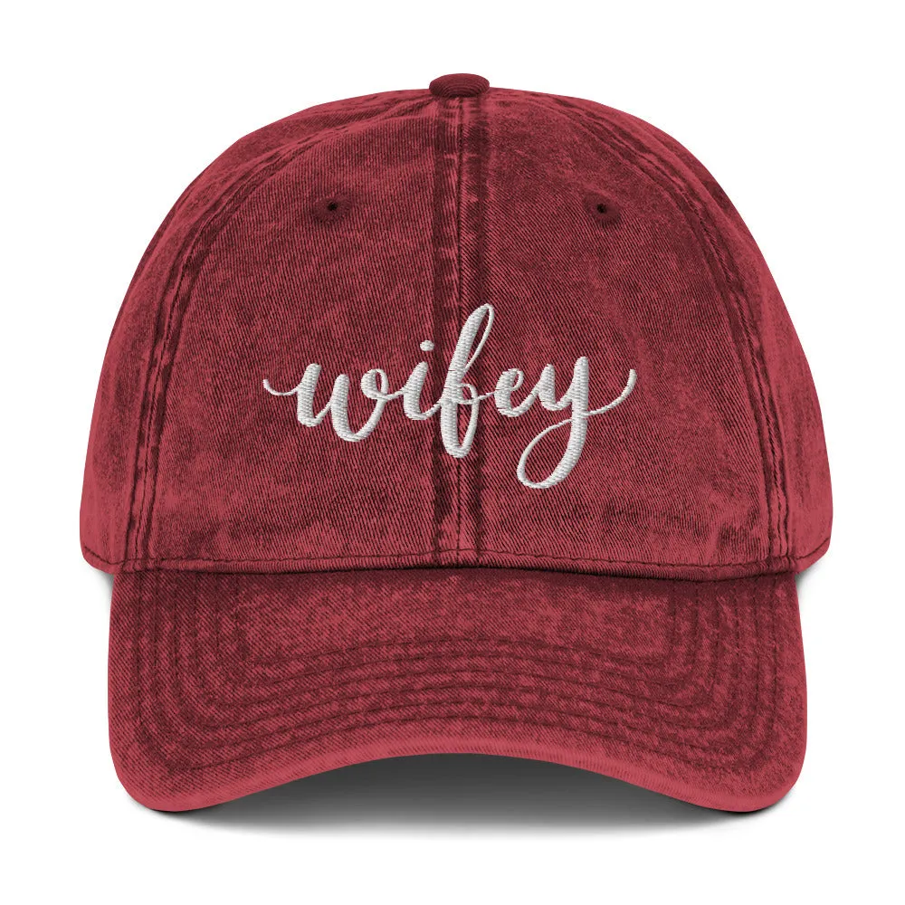 Wifey Embroidered Denim Twill Hat sold by Detailed Threads Boutique product image thumbnail 4