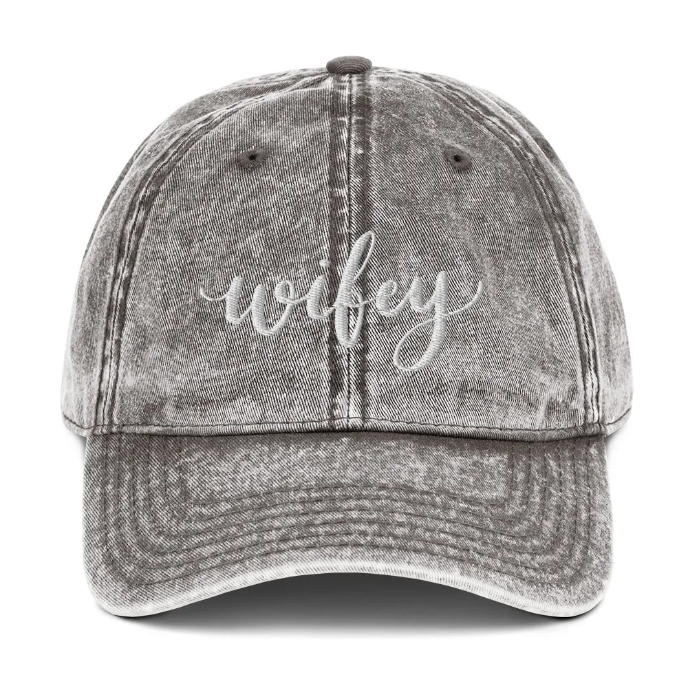 Wifey Embroidered Denim Twill Hat sold by Detailed Threads Boutique product image thumbnail 2