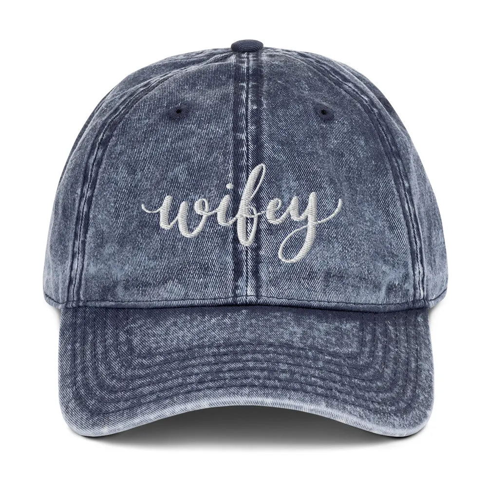 Wifey Embroidered Denim Twill Hat sold by Detailed Threads Boutique product image thumbnail 3