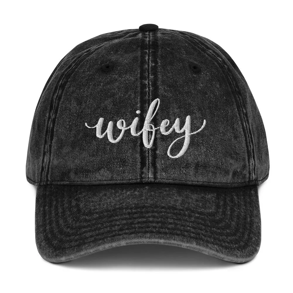 Wifey Embroidered Denim Twill Hat sold by Detailed Threads Boutique